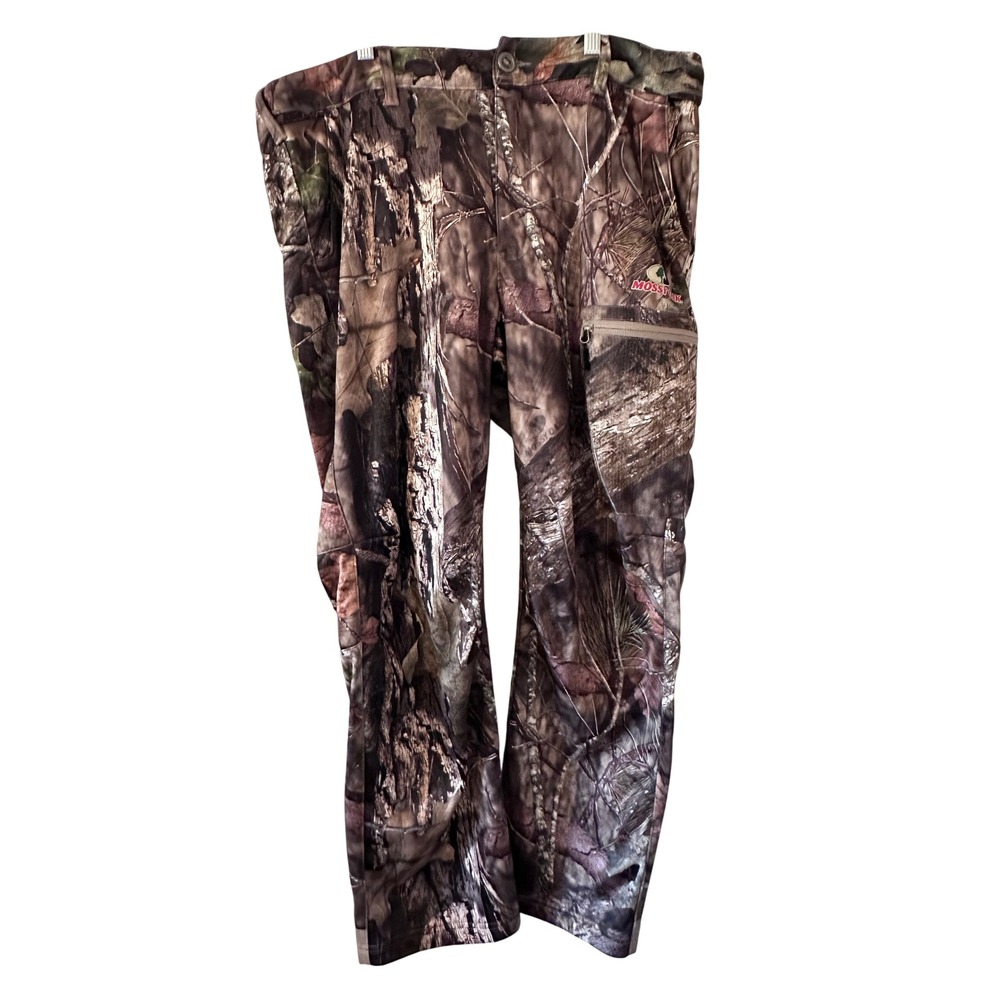 Mossy Oak Scent Factor Camo Hunting Pants Men's Size L‎ Stretch Waist Zip Pocket